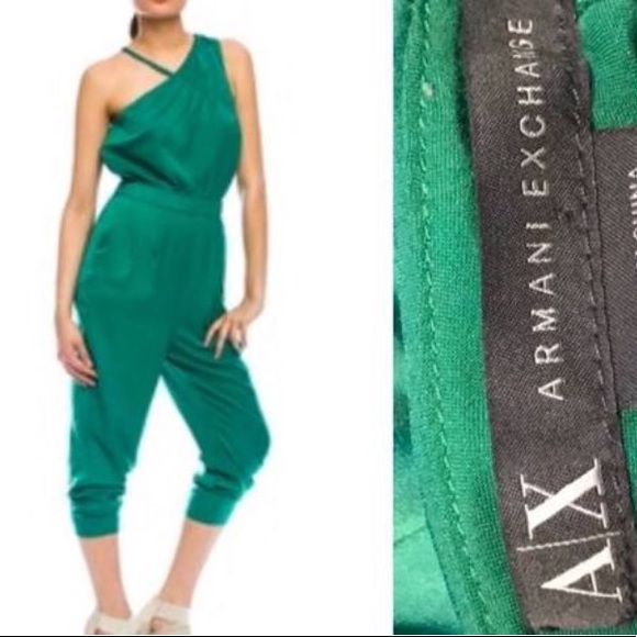 Armani Exchange Pants & Jumpsuits Armani Exchange Green Satin